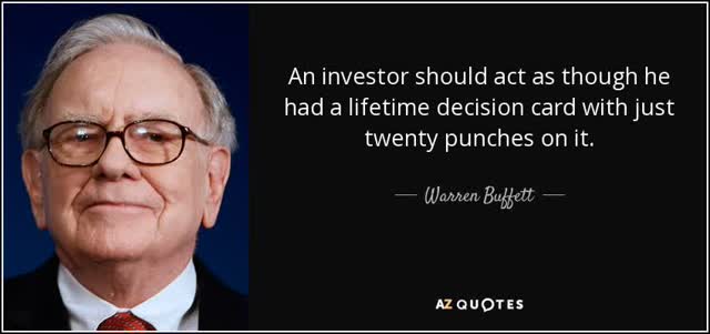 Citation de Warren Buffett : Un investisseur doit agir comme s'il avait un ...