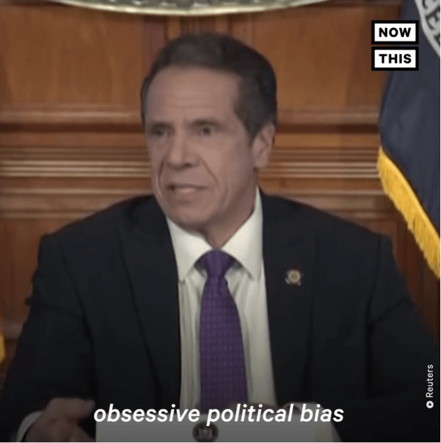 Le gouverneur de New York Andrew Cuomo s'exprime à la télévision