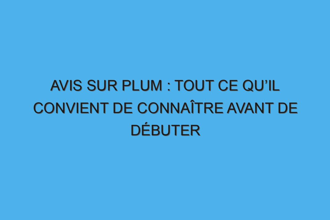 Avis sur Plum : tout ce qu’il convient de connaître avant de débuter